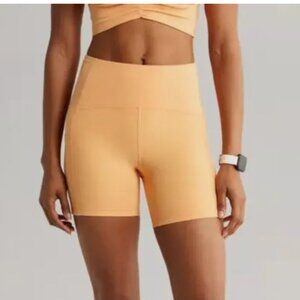 Zella Studio Luxe Pocket Bike Shorts - Coral Beads / Orange - Small